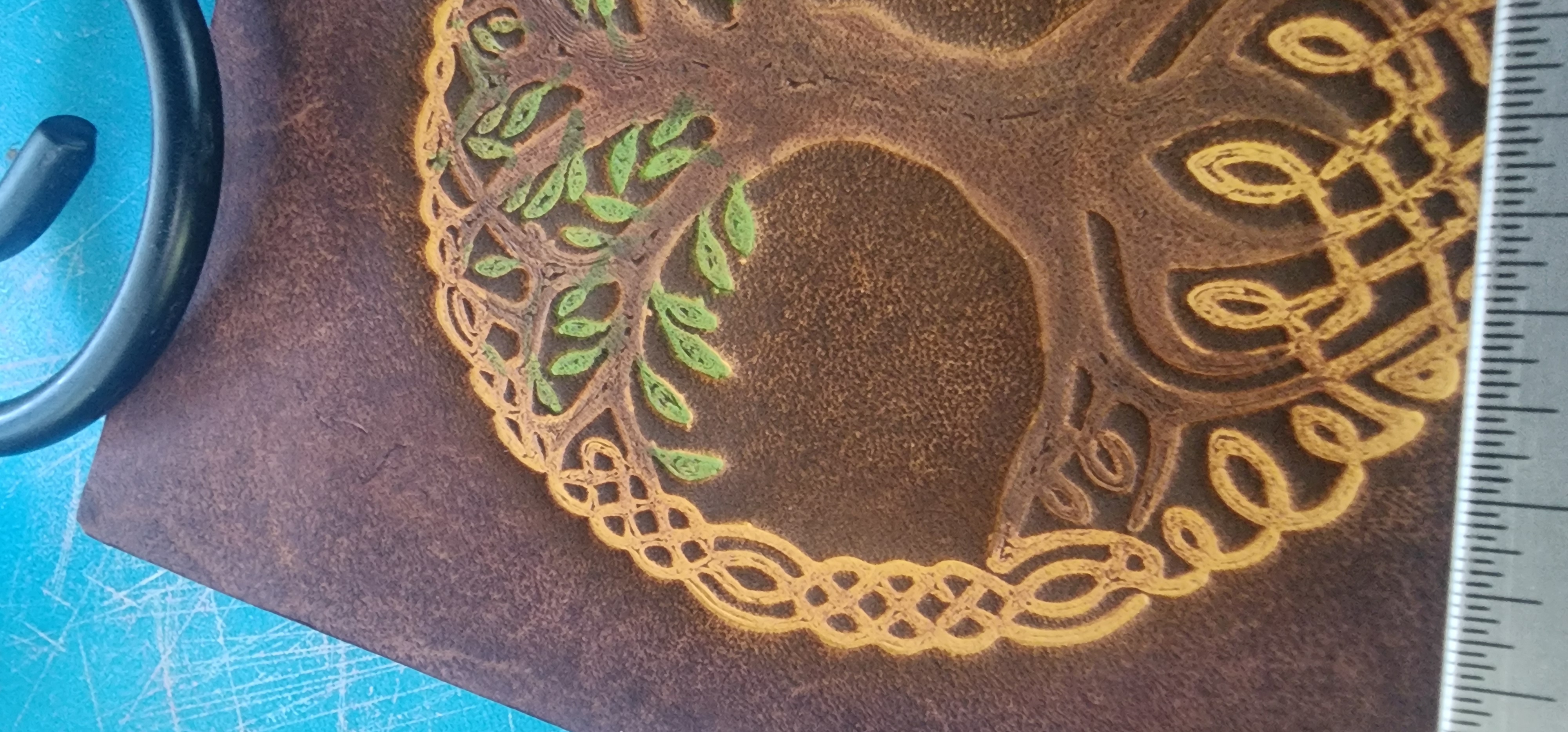 Tree of Life leatherwork detail by Horizon Creations